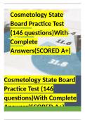 Cosmetology State Board Practice Test (146 questions)With Complete Answers(SCORED A+)