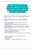 2024 NATIONAL BOARD CEMETERY & CREMATORY OPERATIONS EXAM STUDY GUIDE QUESTIONS WITH CORRECT ANSWERS