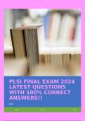 PLSI FINAL EXAM 2024 LATEST QUESTIONS WITH 100% CORRECT ANSWERS!!