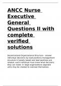 ANCC Nurse Executive General Questions II with complete verified solutions.