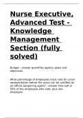 Nurse Executive, Advanced Test - Knowledge Management Section (fully solved)