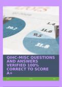 QIHC-MISC QUESTIONS AND ANSWERS VERIFIED 100% CORRECT TO SCORE A+