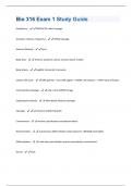 Bio 316 Exam 1 Study Guide Questions And Answers With Latest Solutions