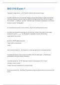 BIO 316 Exam 1  Questions And Answers With 100% Correct Answers