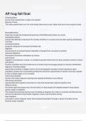 AP hug fall final Questions and Correct Answers (elaborations) with 100% Accurate , Verified , Latest fully Updated , 2024/2025 ,Already Passed , Graded A+, Complete solutions guarantee distinctions Rationales ,Rating: 5 