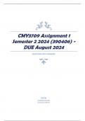 CMY3709 Assignment 1 Semester 2 2024 (390406) - DUE August 2024