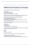 CBSPD Exam -1 Questions and Answers