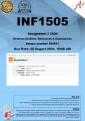 INF1505 Assignment 3 (COMPLETE ANSWERS) 2024 (506671) - DUE 22 August 2024