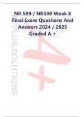 NR 599 / NR599 Week 8 Final Exam Questions And Answers 2024 / 2025 Graded A +