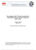 Proceedings of the th Israel Association for  Information Systems (ILAIS) Conference  July 2, 2012 