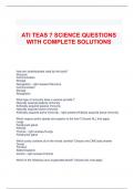 ATI TEAS 7 SCIENCE QUESTIONS WITH COMPLETE SOLUTIONS