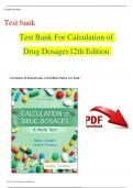  Test Bank For Calculation of Drug Dosages 12th Edition 