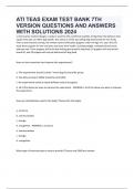 ATI TEAS EXAM TEST BANK 7TH VERSION QUESTIONS AND ANSWERS WITH SOLUTIONS 2024