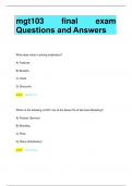 mgt103 final exam Questions and Answers