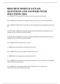 BIOCHEM MODULE 8 EXAM QUESTIONS AND ANSWERS WITH SOLUTIONS 2024