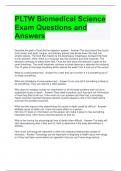 PLTW Biomedical Science Exam Questions and Answers 