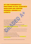 ATI CMS FUNDAMENTALS  PROCTORED ACTUAL EXAM WITH  QUESTIONS AND VERIFIED  ANSWERS, {GRADED A+}.  LATEST!!!