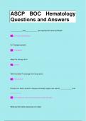 ASCP BOC Hematology Questions and Answers