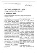 Congenital diaphragmatic hernia;  many questions, few answers