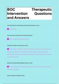 BOC Therapeutic  Intervention Questions  and Answers