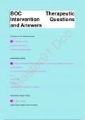 BOC Therapeutic  Intervention Questions  and Answers