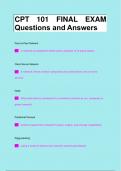 CPT 101 FINAL EXAM Questions and Answers