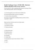 Health Challenges Exam 1 (NURS 3300 - Sharmeta Gibbon) Questions with Correct Answers