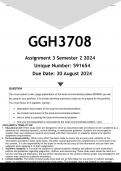 GGH3708 Assignment 3 (ANSWERS) Semester 2 2024 - DISTINCTION GUARANTEED