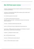 Bio 103 final exam review  Questions And Answers With 100% Correct Answers