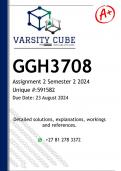 GGH3708 Assignment 2 (DETAILED ANSWERS) Semester 2 2024 - DISTINCTION GUARANTEED