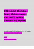 2024 Axial Skeleton - Study Guide correct and 100% verified answers by expert}