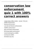 conservation law enforcement quiz 1 with 100- correct answers.