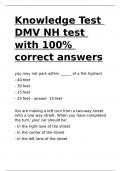 Knowledge Test DMV NH test with 100- correct answers