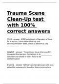 Trauma Scene Clean-Up test with 100- correct answers.