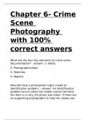 Chapter 6- Crime Scene Photography with 100- correct answers.