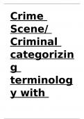 Crime Scene Criminal categorizing terminology with verified solutions