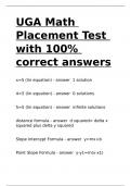 UGA Math Placement Test with 100- correct answers