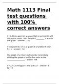 Math 1113 Final test questions with 100- correct answers.