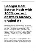 Georgia Real Estate Math with 100- correct answers already graded A+