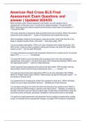 American Red Cross BLS Final Assessment Exam Questions and answer | Updated 2024/25