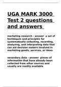 UGA MARK 3000 Test 2 questions and answers.