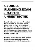 GEORGIA PLUMBING EXAM - MASTER UNRESTRICTED.