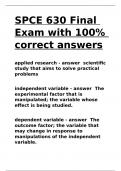 SPCE 630 Final Exam with 100% correct answers