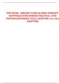 Test Bank - Abrams’ Clinical Drug Therapy: Rationales for Nursing Practice, 13th Edition (Frandsen, 2025), Chapter 1-61 | All Chapters