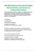 MN 580 (Pediatrics) Exam Bank Multiple  Choice Questions and Answers A+  Graded 100% Verified.