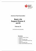 American Heart Association Basic Life Support Exams A and B Summer 2024/2025. 