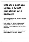 BIO-201 Lecture Exam 1 (2024) questions and answers.docx