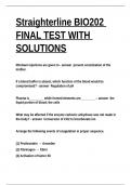 Straighterline BIO202 FINAL TEST WITH SOLUTIONS