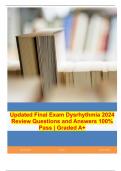 Updated Final Exam Dysrhythmia 2024 Review Questions and Answers 100% Pass | Graded A+