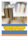 Updated Dysrhythmia 2024 Final Exam Review Questions with Answers and Rationale 100% Pass | Graded A+